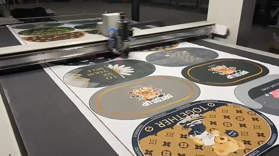 Automatic Printed Carpet CNC Knife Cutting Machine for Car Mat Leather Seat Upholstery Fiberglass Carbon Fabric Door Floor Blanket Cushion Fur Curtain Cloth