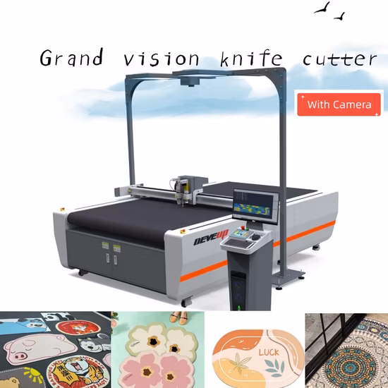 Automatic Printed Carpet CNC Knife Cutting Machine for Car Mat Leather Seat Upholstery Fiberglass Carbon Fabric Door Floor Blanket Cushion Fur Curtain Cloth